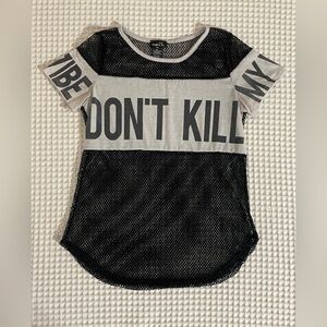 Retro Y2K Rue 21 black mesh shirt size xs women’s